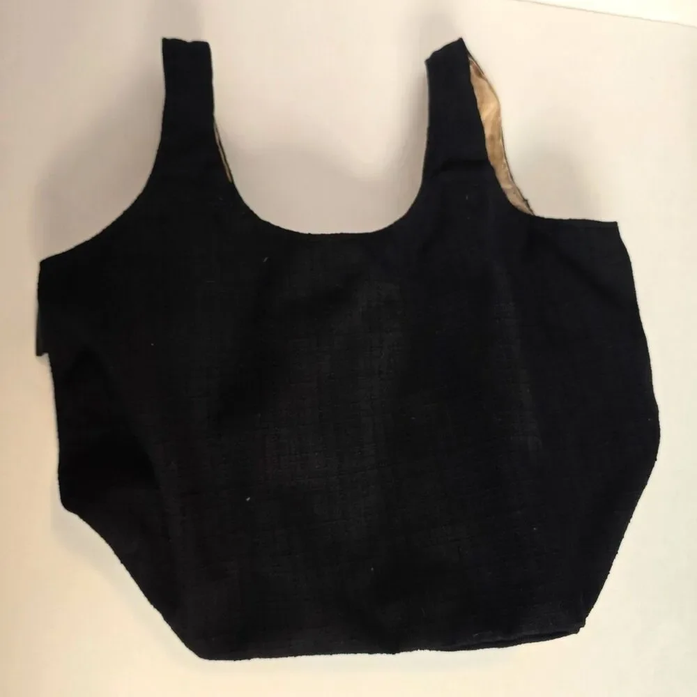 GIORGIO ARMANI Parfums Black Tote Bag Minimalist Lightweight Scoop Handle
